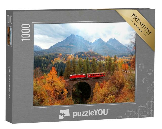 Puzzle 1000 Teile „Ein Zug der Rhätischen Bahn“