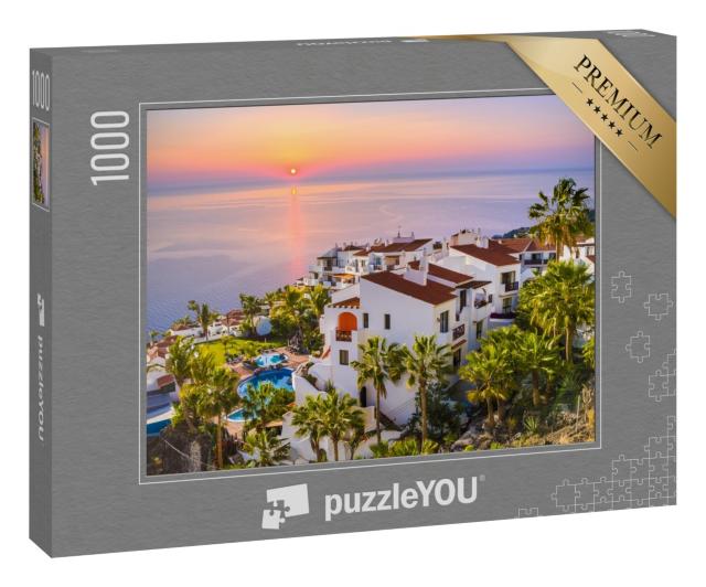 Puzzle 1000 Teile „Sonnenaufgang in Puerto de Santiago Stadt, Teneriffa“