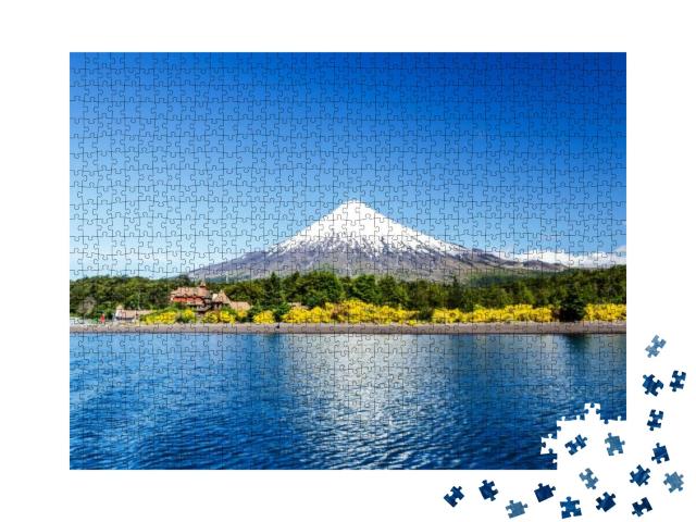 Puzzle 1000 Teile „Vulkan Osorno und Llanquihue See im Seengebiet von Puerto Varas, Chile“