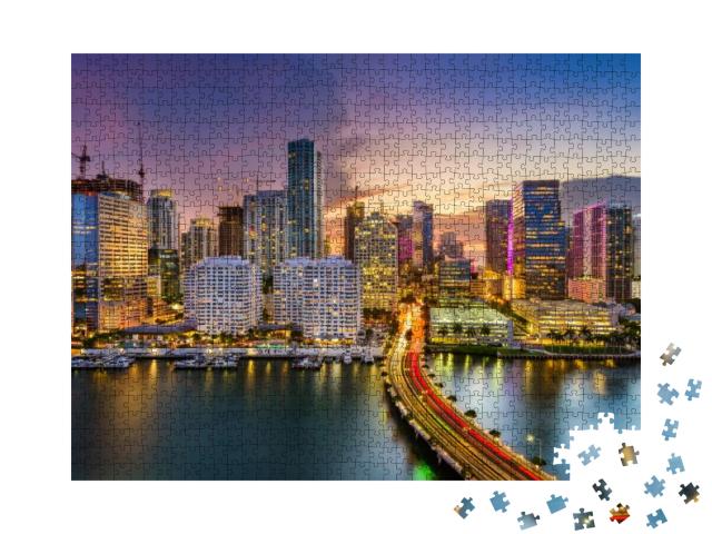 Puzzle 1000 Teile „Die Skyline von Miami, Florida, USA“