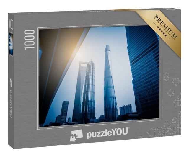 Puzzle 1000 Teile „Shanghai World Financial Center und Jin Mao Tower“