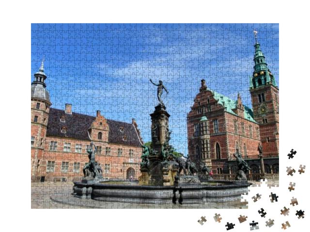 Puzzle 1000 Teile „Schloss Frederiksborg, das größte Renaissance-Schloss in Dänemark “