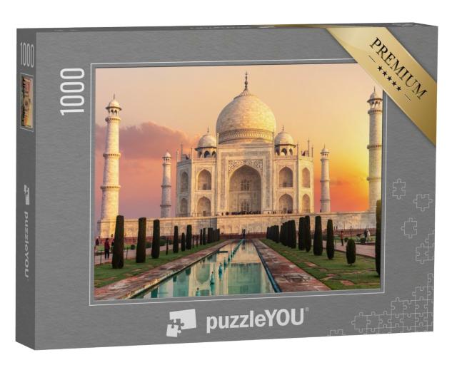 Puzzle 1000 Teile „Taj Mahal bei Sonnenuntergang in Indien“