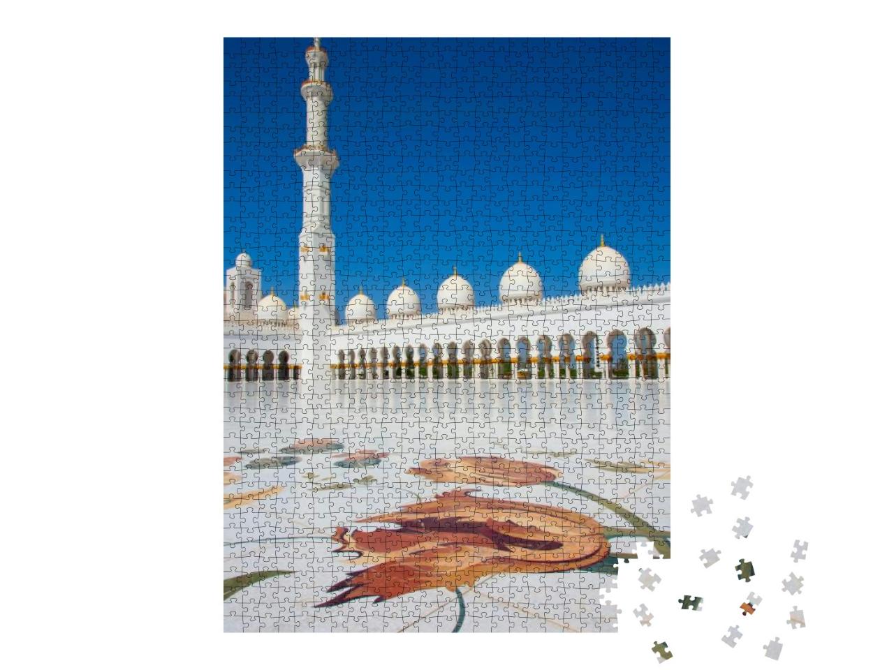 Puzzle 1000 Teile „Sheikh-Zayed-Moschee in Abu Dhabi, Innenhof“