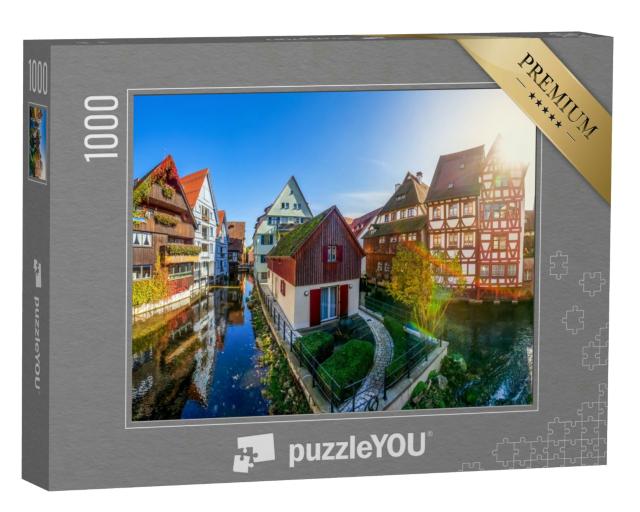 Puzzle 1000 Teile „Fischereirevier in Ulm, Baden-Württemberg, Deutschland“