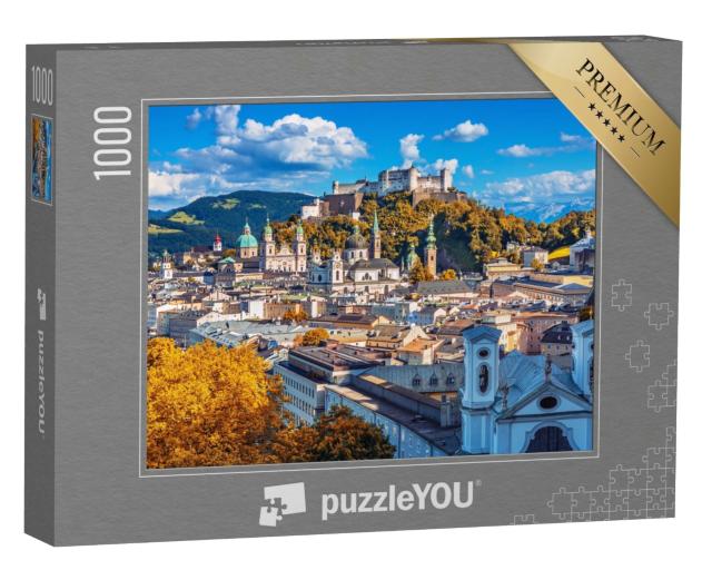 Puzzle 1000 Teile „Salzburger Skyline mit Festung Hohensalzburg im Herbst, Österreich“