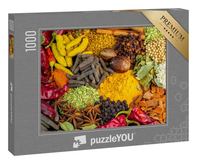 Puzzle 1000 Teile „Verschiedene Gewürze, Paprika und Kräuter“