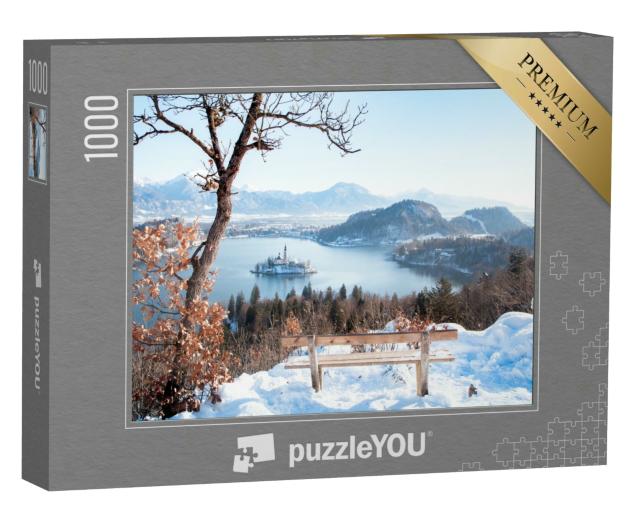 Puzzle 1000 Teile „Blick auf den Bleder See mit der Insel Bled, Slowenien“