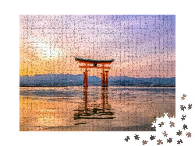 Puzzle 1000 Teile „Miyajima, das berühmte schwimmende Torii-Tor in Japan“