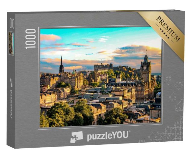 Puzzle 1000 Teile „Skyline von Edinburgh vom Calton Hill aus gesehen, Schottland“