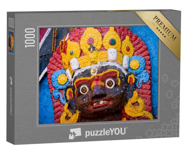 Puzzle 1000 Teile „Kaal Bhairav-Statue am Kathmandu Durbar Square, Nepal“
