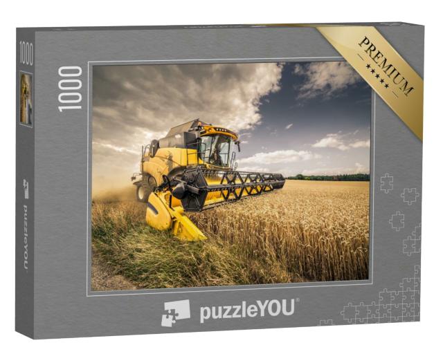 Puzzle 1000 Teile „Mähdrescher bei der Weizenernte“