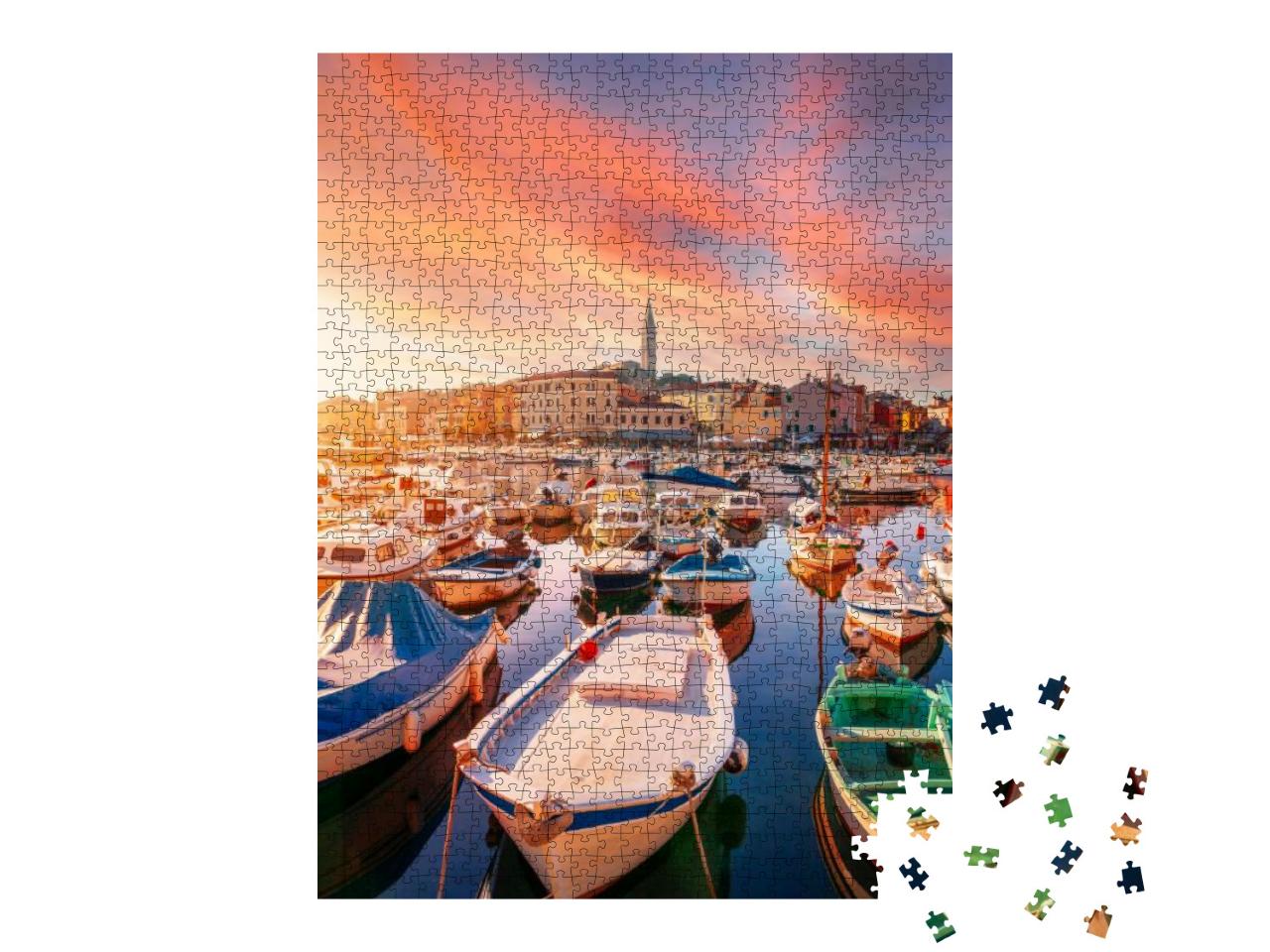 Puzzle 1000 Teile „Gemütliche und ruhige Stadt Rovinj in Istrien, Kroatien“
