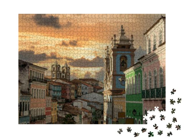 Puzzle 1000 Teile „Pelourinho, historisches Zentrum der Stadt Salvador, Brasilien“