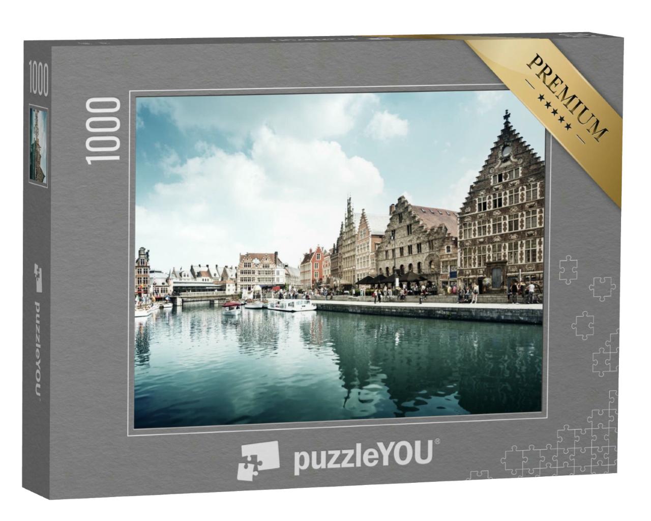 Puzzle 1000 Teile „Stadtansicht von Gent, Belgien“