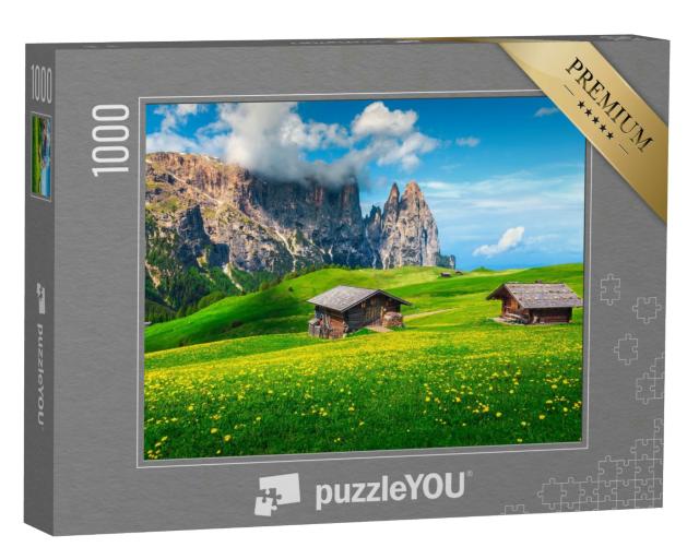 Puzzle 1000 Teile „Malerische Landschaft der Seiser Alm, Dolomiten, Südtirol“