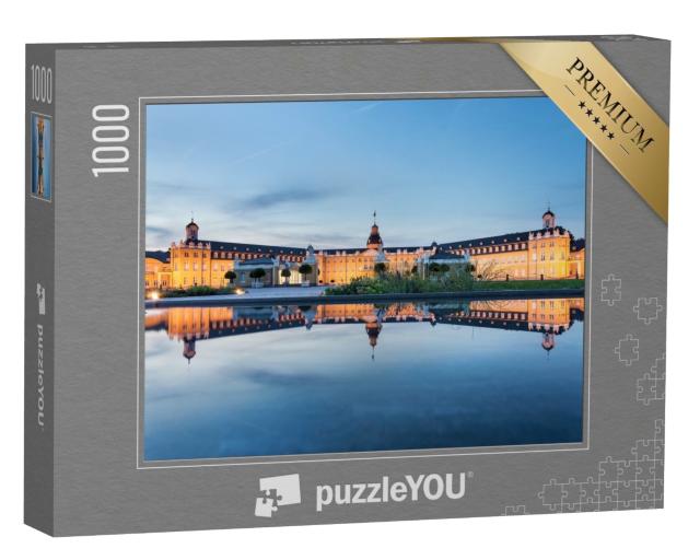 Puzzle 1000 Teile „Karlsruher Schloss am Sommerabend“