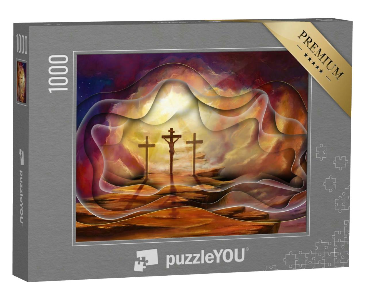 Puzzle 1000 Teile „Digitale Kunst: Die Kreuzigung“