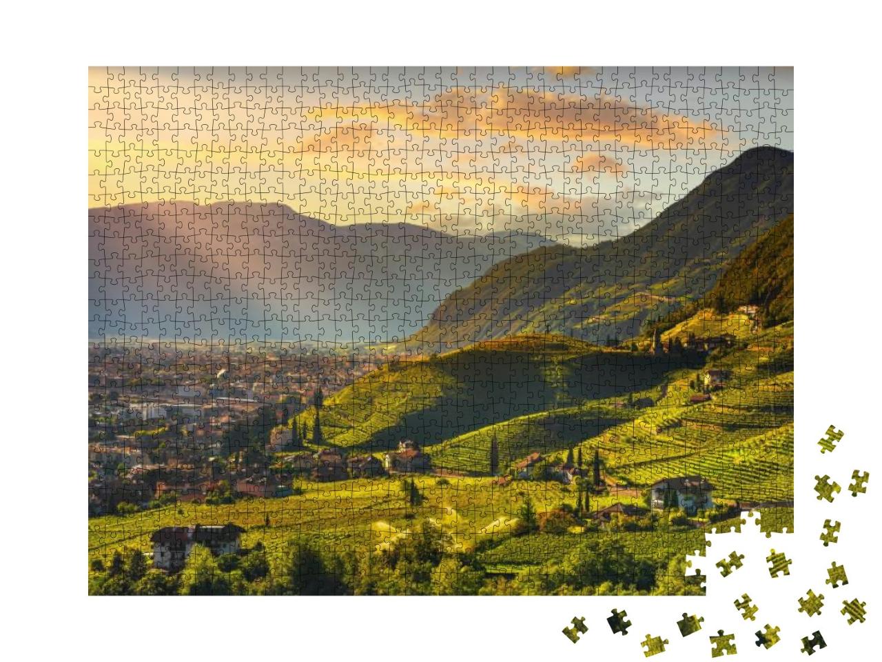 Puzzle 1000 Teile „Weinberge von Santa Maddalena Rencio, Alto Adige, Italien“