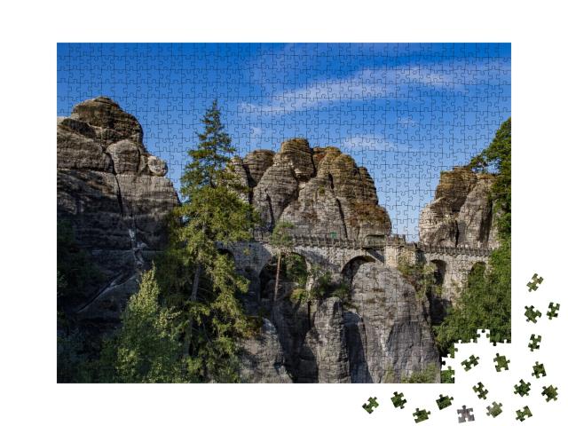 Puzzle 1000 Teile „Elbsandsteingebirge im Morgenlicht“