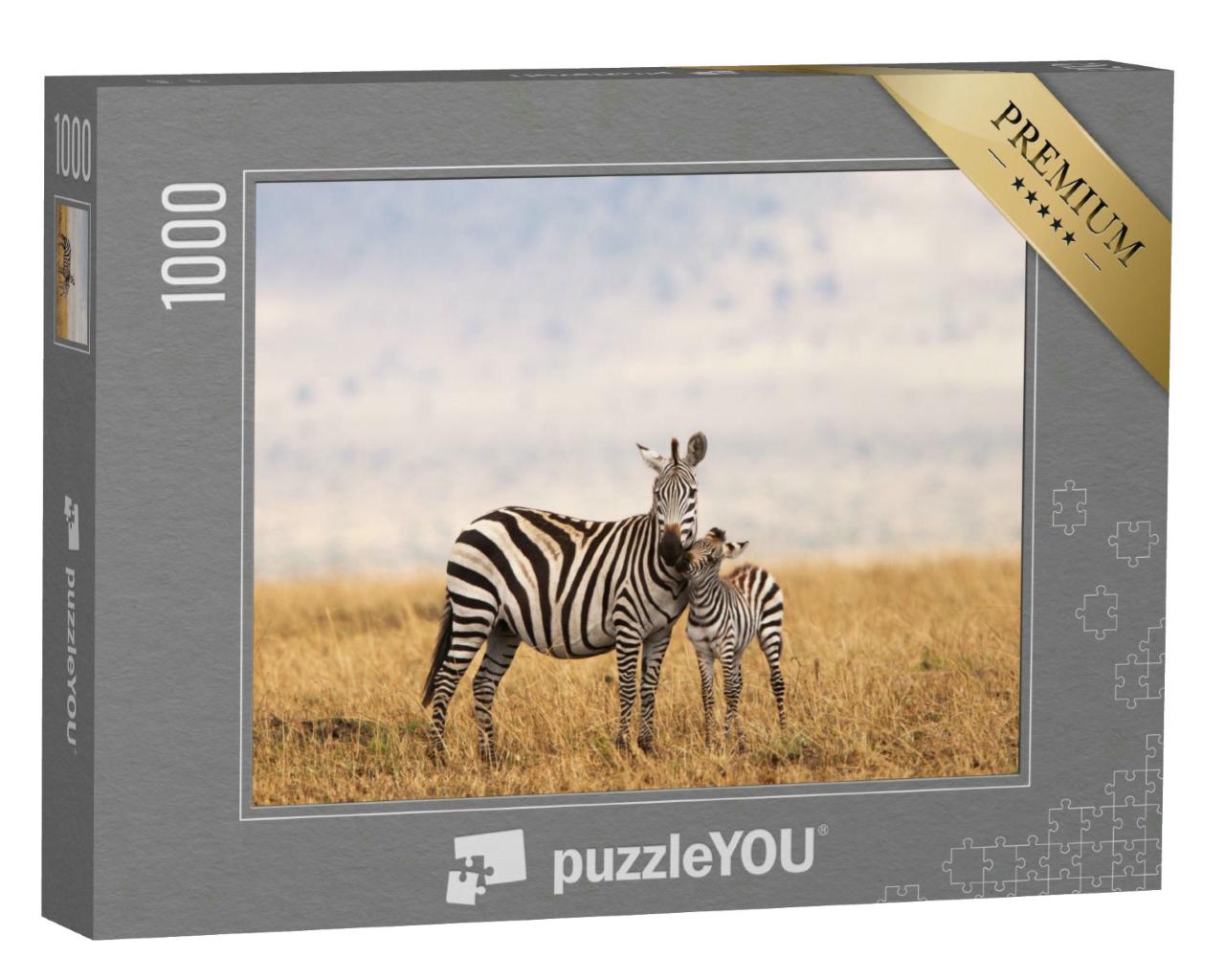 Puzzle 1000 Teile „Burchell- oder Steppenzebra in Tansania“