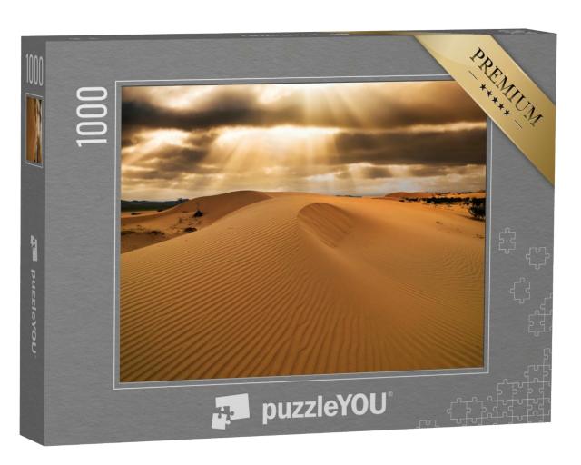 Puzzle 1000 Teile „Sonnenuntergang über den Sanddünen in der Sahara“