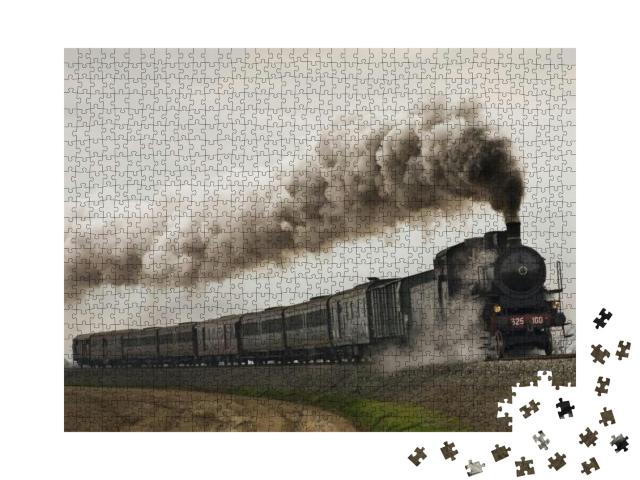 Puzzle 1000 Teile „Alter schwarzer Dampfzug“