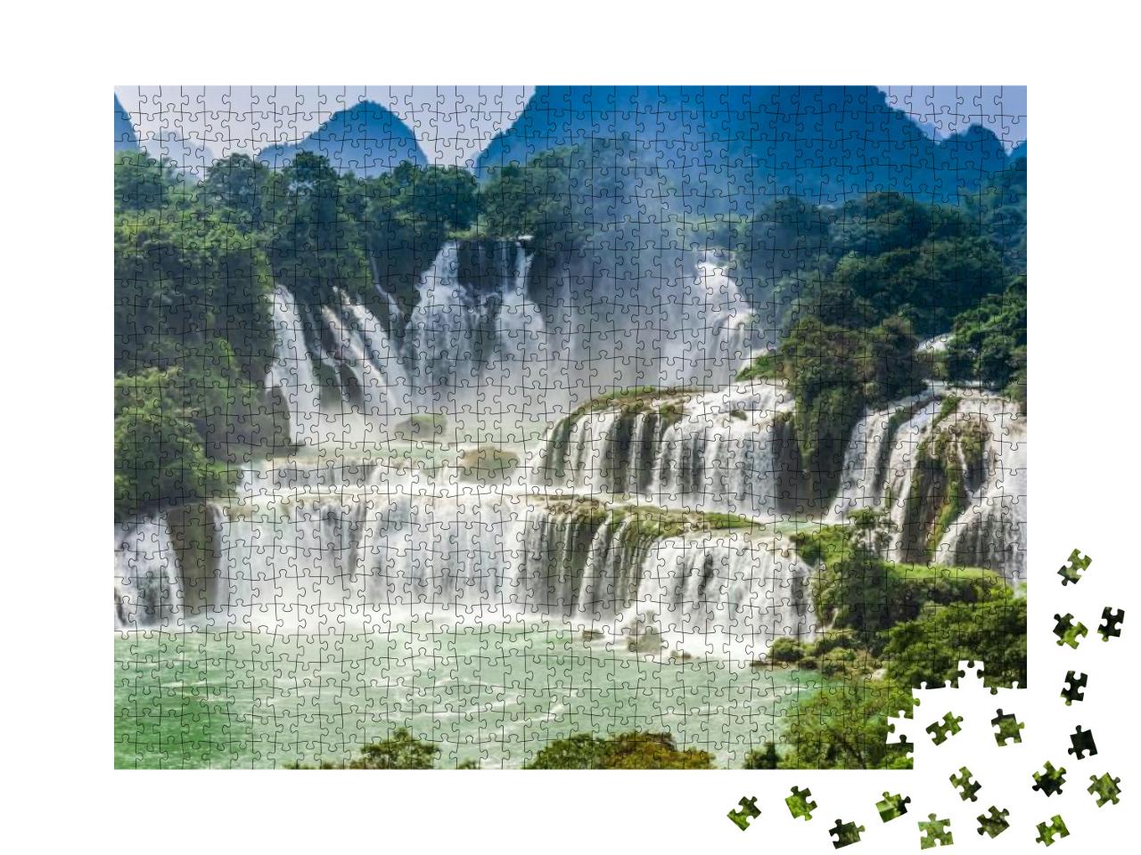 Puzzle 1000 Teile „Detianer Wasserfälle in Vietnam und China“
