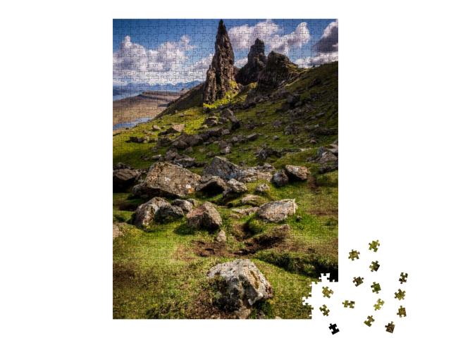 Puzzle 1000 Teile „Der alte Mann von Storr, Isle of Skye, Schottland“