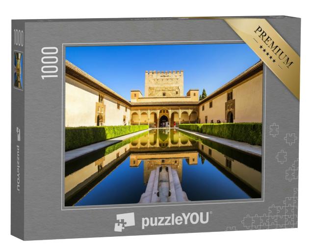 Puzzle 1000 Teile „Innenhof der Myrten in der Alhambra, Granada, Spanien“