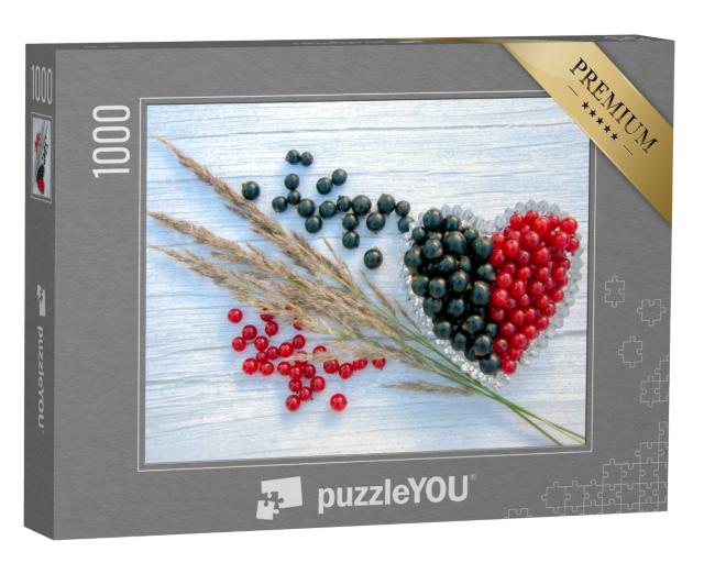 Puzzle 1000 Teile „Frische rote und schwarze Johannisbeeren“