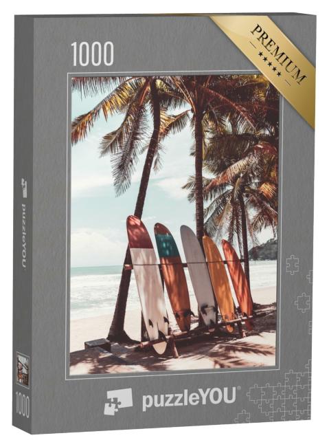 Puzzle 1000 Teile „Surfbretter unter Palmen“