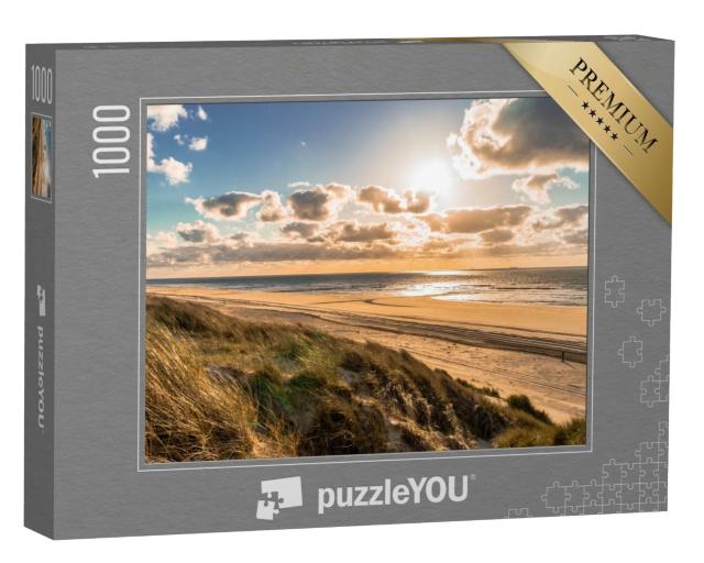 Puzzle 1000 Teile „Wilde Nordseeküste mit dramatischem Himmel, Niederlande“