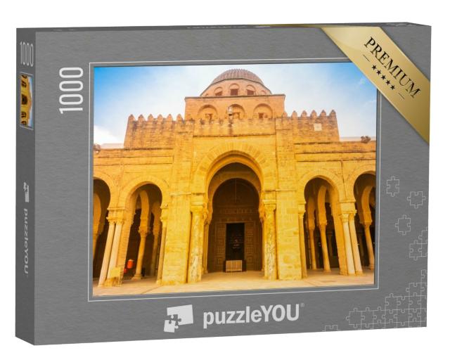 Puzzle 1000 Teile „Große Moschee: antike Architektur in der Sahara, Kairouan, Tunesien“