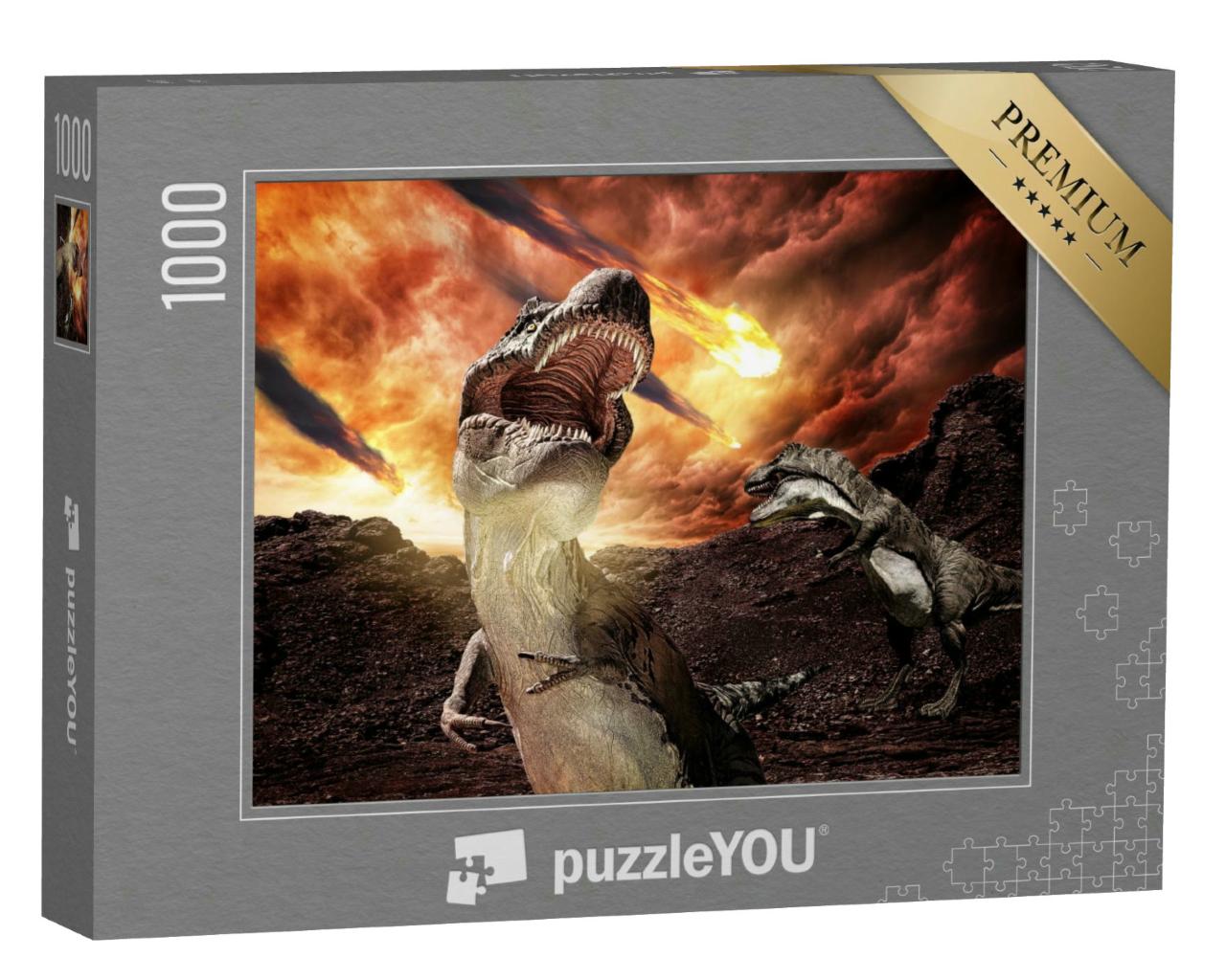 Puzzle 1000 Teile „Dinosaurier beim Kampf“