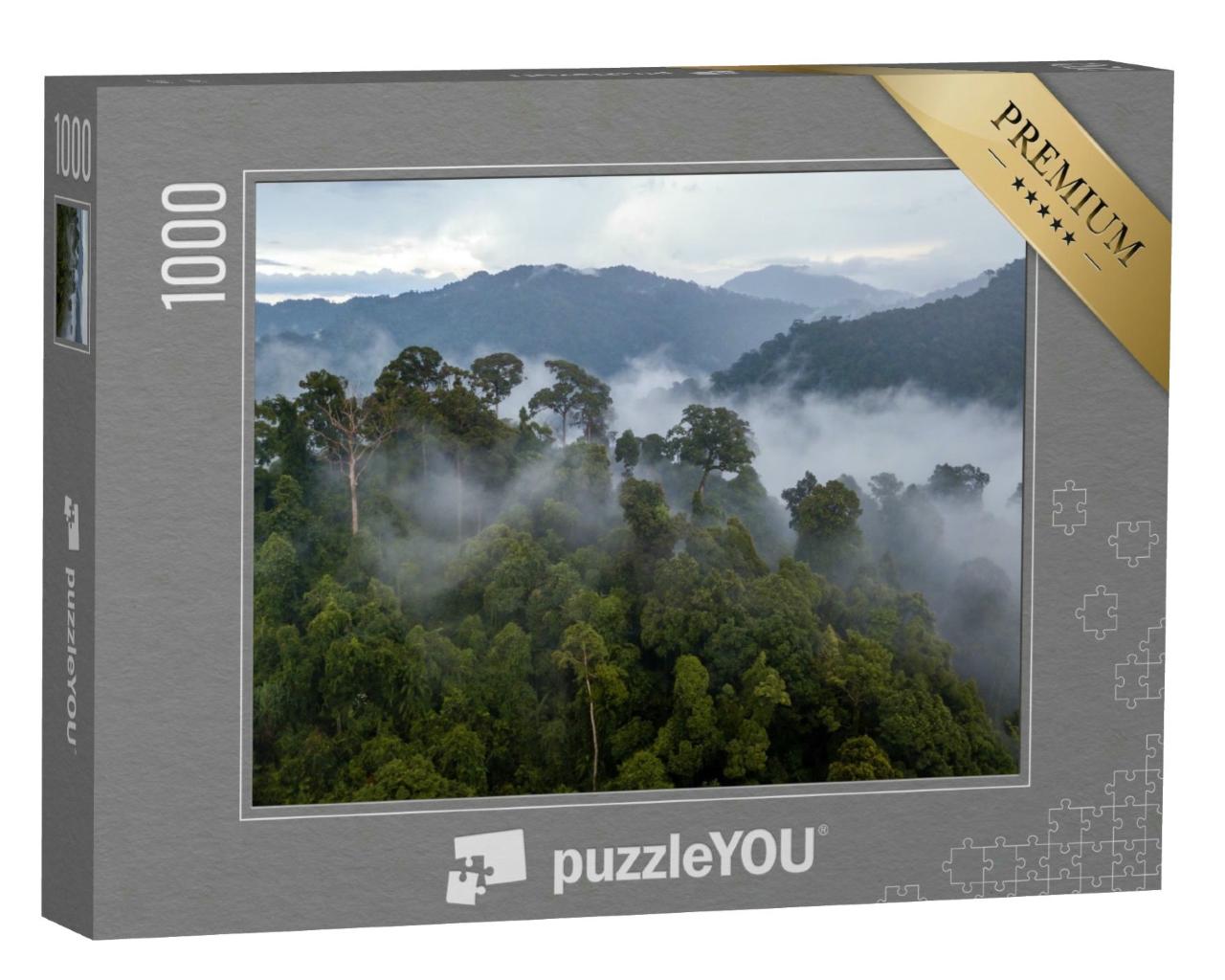 Puzzle 1000 Teile „Dunst über dem tropischen Regenwald nach einem Sturm“