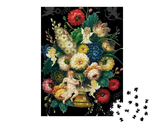 Puzzle 1000 Teile „Blumen und Vögel in der Renaissance“