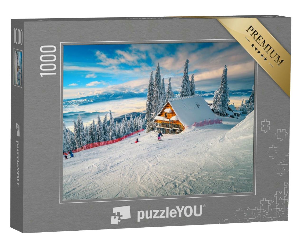 Puzzle 1000 Teile „Wintersportort in Rumänien: Skigebiet Poiana Brasov“