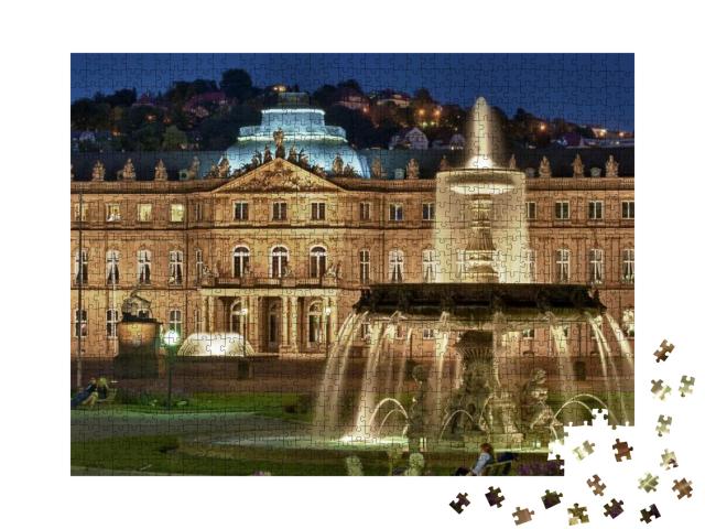 Puzzle 1000 Teile „Brunnen am "Neuen Schloss" Stuttgart, Deutschland“