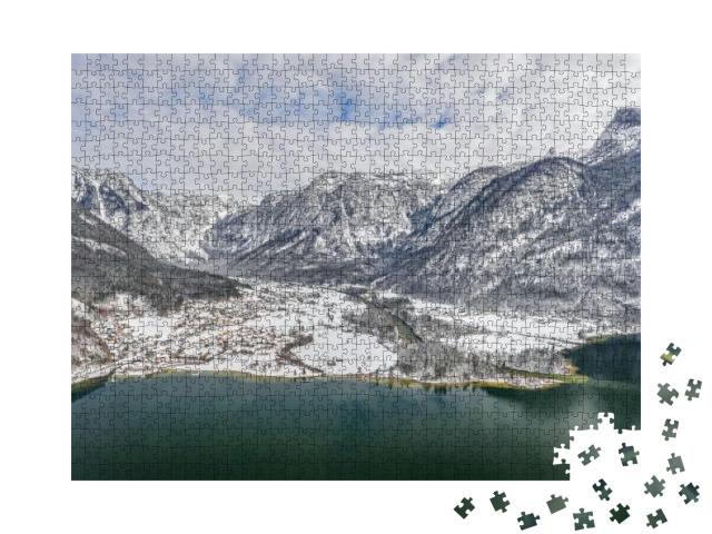 Puzzle 1000 Teile „Hallstatt im Winter, Österreich“