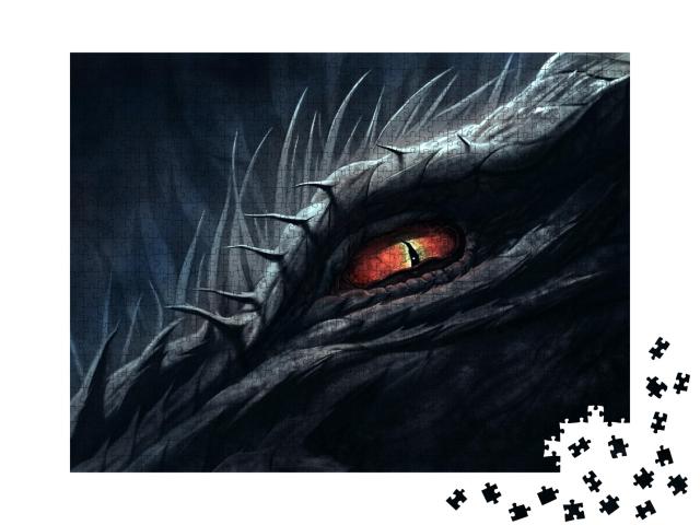 Puzzle 1000 Teile „Rotes Auge des Drachens “