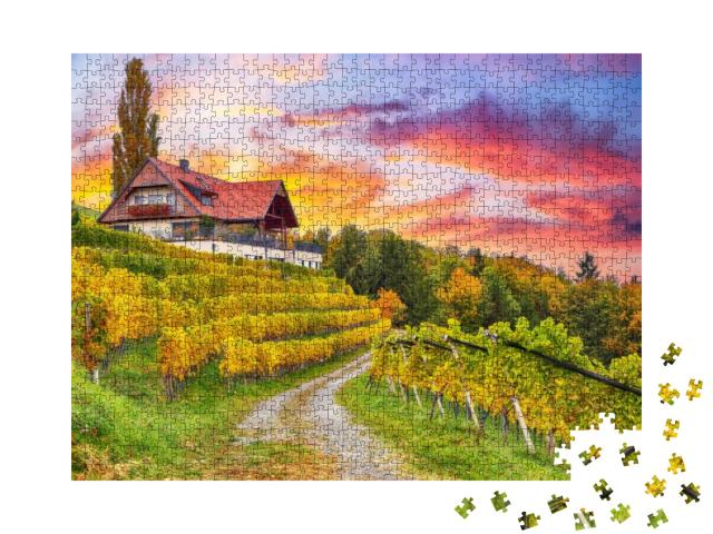 Puzzle 1000 Teile „Traumhafte Weinbergslandschaft in der Südsteiermark“