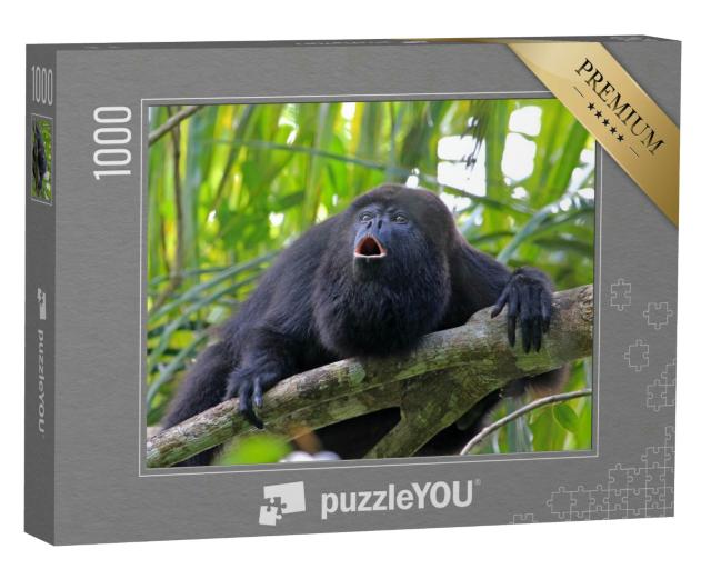 Puzzle 1000 Teile „Schwarzer oder guatemaltekischer Brüllaffe auf einem Baum“