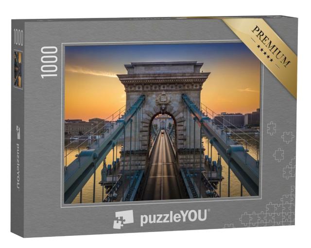 Puzzle 1000 Teile „Szechenyi Kettenbrücke bei Sonnenaufgang, Budapest, Ungarn“