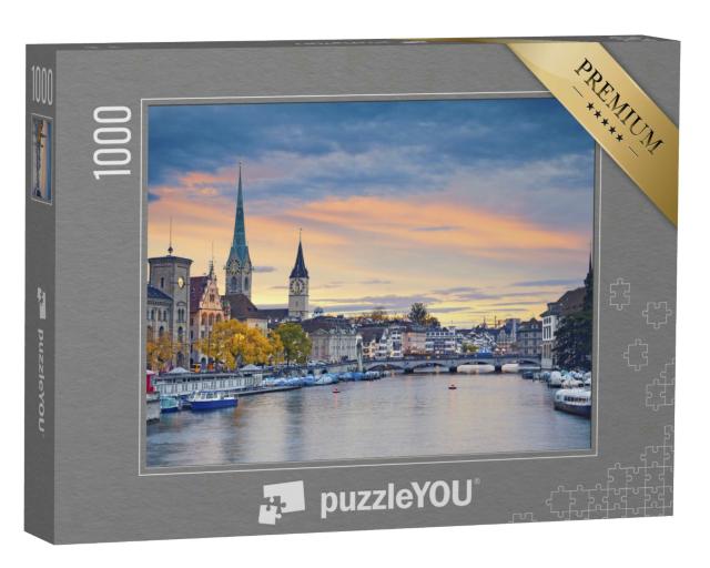 Puzzle 1000 Teile „Zürich am Abend“
