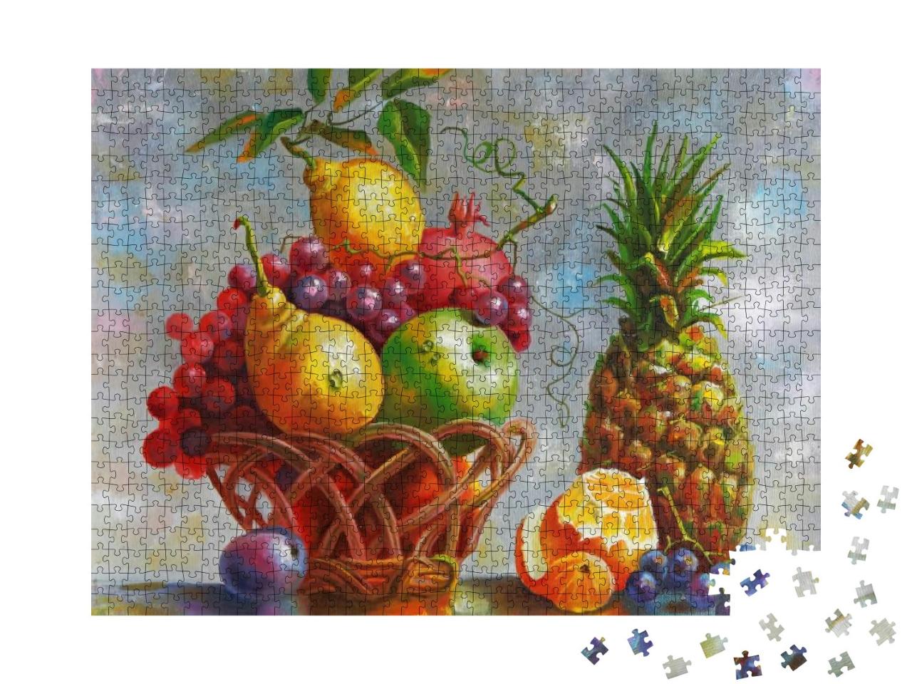 Puzzle 1000 Teile „Stillleben mit Ananas von Nikolai Sivenkow“