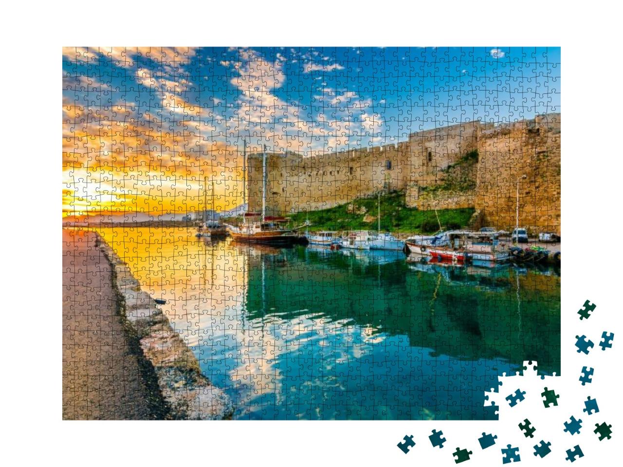 Puzzle 1000 Teile „Festung von Kyrenia am alten Hafen in Nordzypern“