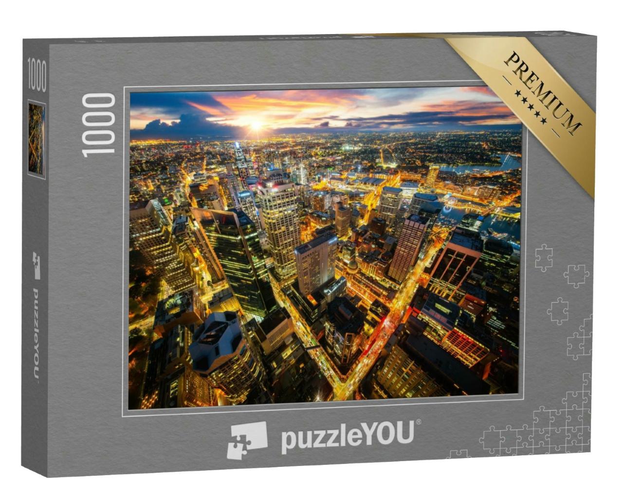 Puzzle 1000 Teile „Stadtbild von Sydney im Sonnenuntergang“