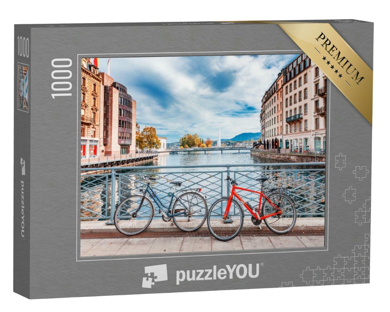 Puzzle 1000 Teile „Klassischer Blick auf die berühmten Stadt Genf in der Schweiz“