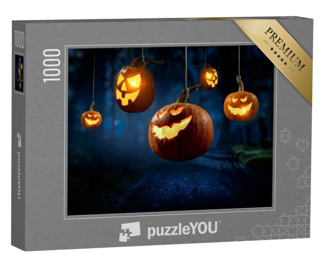 Puzzle 1000 Teile „Halloween-Dekoration mit geschnitzten Kürbissen“